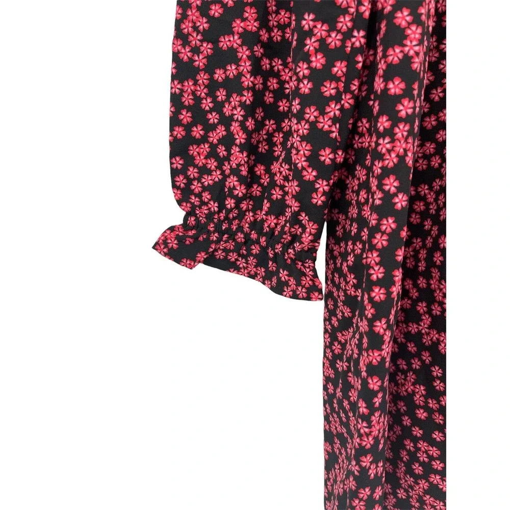 BP Black Graphic Blooms Long Sleeve Dress Size XSmall - Picture 5 of 12
